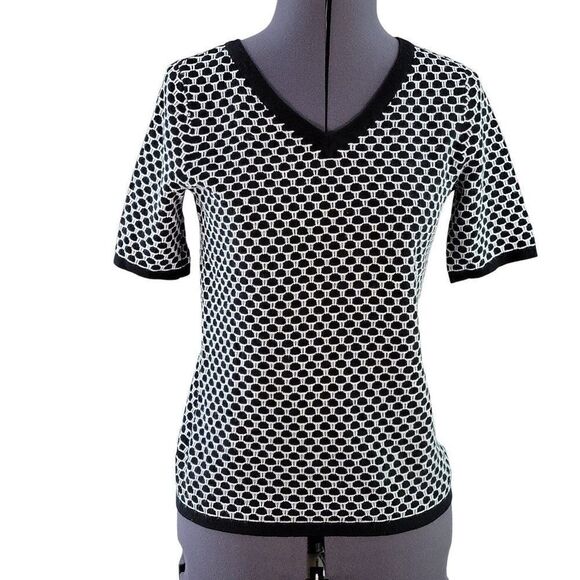 NWOTâTalbotsâGeometricâShort SleeveâSweaterâSzâP - Picture 1 of 8